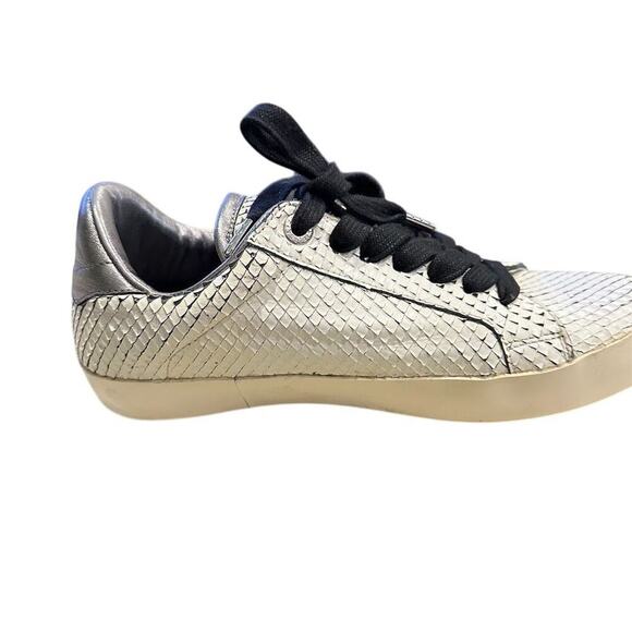 Zadig & Voltaire Neo Keith White Snakeskin Embossed Sneakers Size 7.5 - Picture 6 of 13
